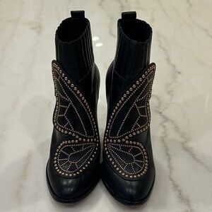Sophia Webster Butterfly Studded Black Ankle Boots